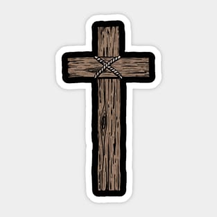Wooden cross Sticker